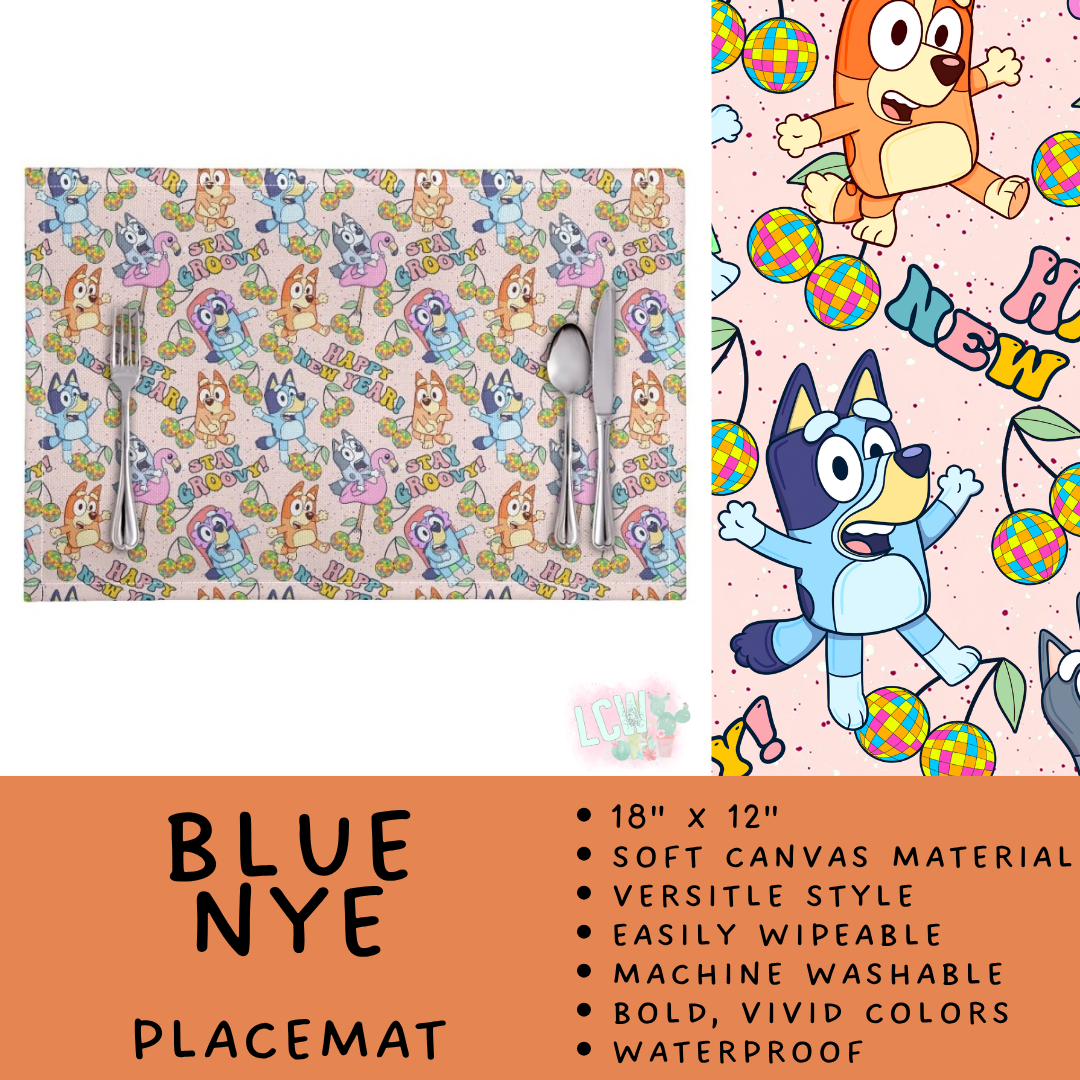 Batch #602 - Table Runners & Placemats - Closes 10/23 - ETA mid Dec - Blue NYE Placemat