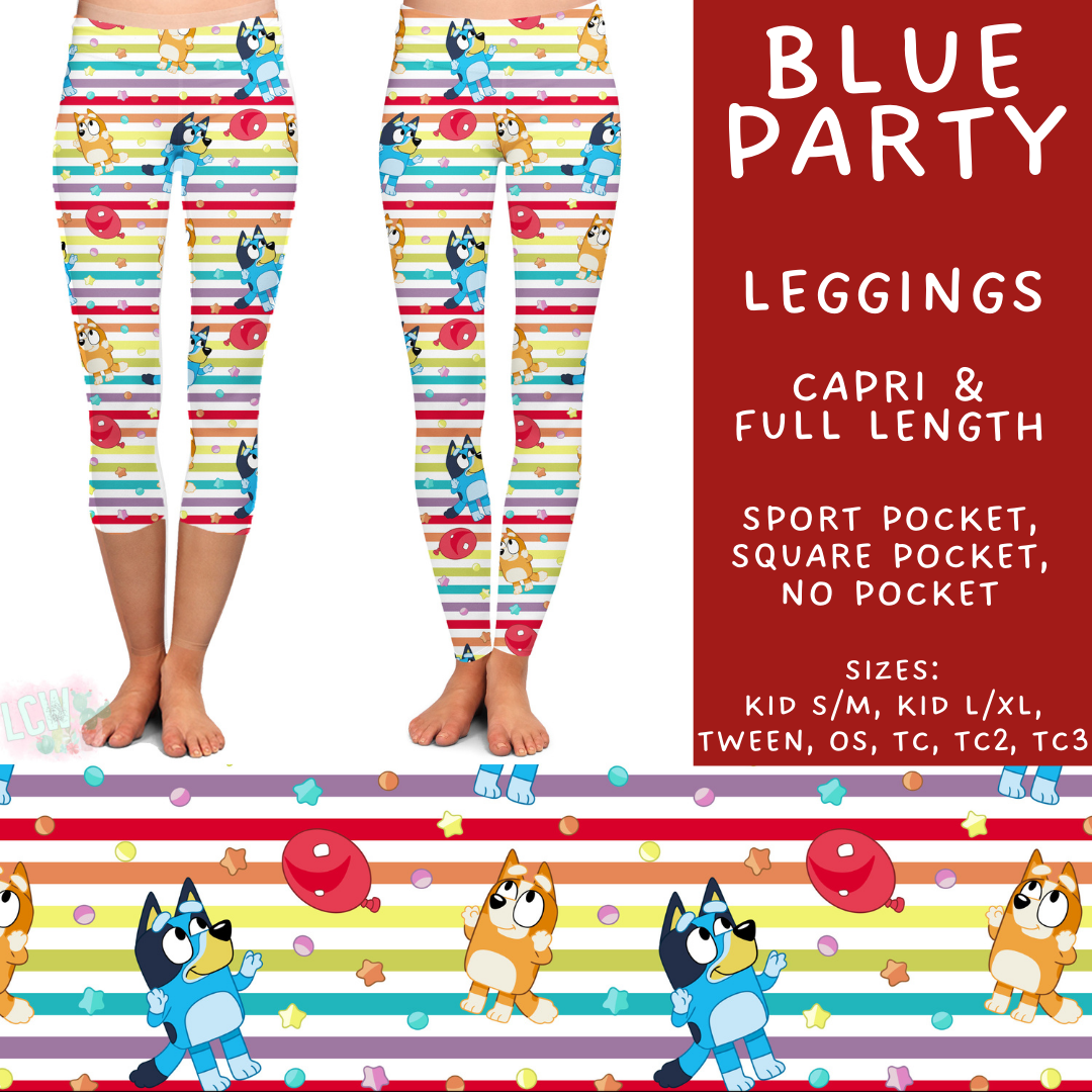 Batch #506 - Cool Characters 13 - Closes 3/20 - ETA late May - Blue Party Full and Capri Length Leggings
