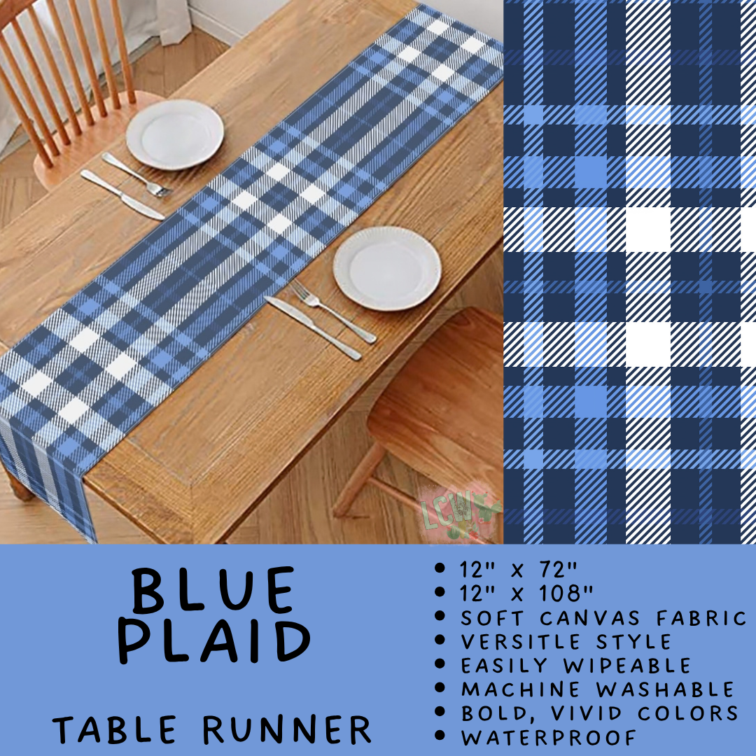 Batch #602 - Table Runners & Placemats - Closes 10/23 - ETA mid Dec - Blue Plaid Table Runner