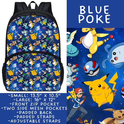 Batch #545 - Back to School 3 - Closes 6/19 - ETA early/mid August - Blue Poke Backpacks