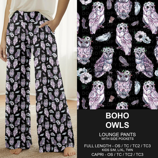 B283 - Preorder Boho Owls Lounge Pants (Closes 4/05. ETA: mid June)