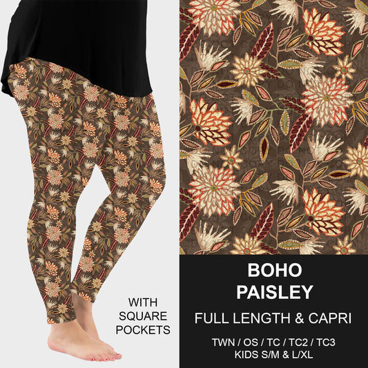 B316 - Preorder Boho Paisley Leggings w/ Pockets (Closes 10/11. ETA: mid Dec.)
