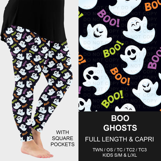 B307 - Preorder Boo Ghosts Leggings w/ Pockets (Closes 8/02. ETA: early Oct.)