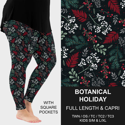 B313 - Preorder Botanical Holiday Leggings w/ Pockets (Closes 9/20. ETA: late Nov.)