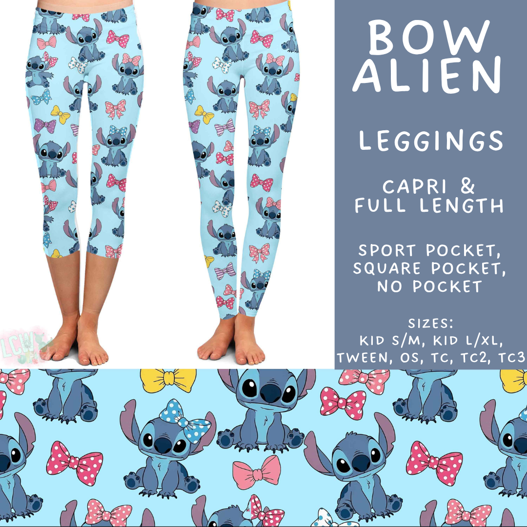 Batch #561 - June Request Run - Closes 7/27 - ETA late Sept - Bow Alien Full and Capri Length Leggings
