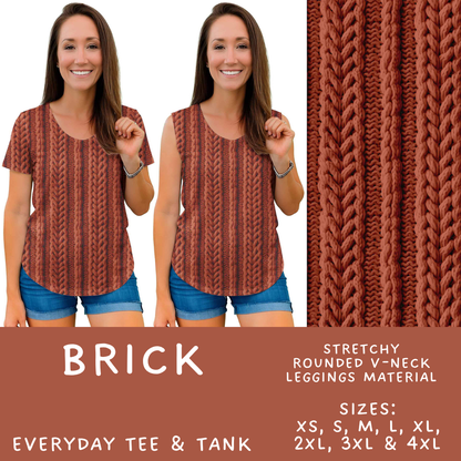 Batch #596 - Sweater Weather - Closes 10/9 - ETA early Dec - Brick Everyday Tank & Tee