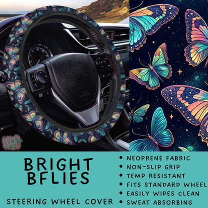 Batch #554 - Car Accessories 3 - Closes 7/10 - ETA early/mid Sept - Bright BFlies Steering Wheel Cover