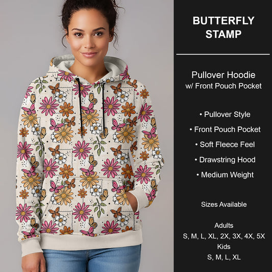 B266 - Preorder Butterfly Stamps Pullover Hoodie (Closes 12/17. ETA late Feb.)