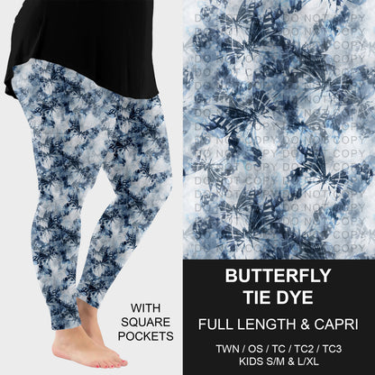 B288 - Preorder Butterfly Tie Dye Leggings w/ Pockets (Closes 5/03. ETA: early July)