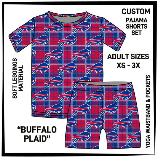 PS1S - Buffalo Plaid Pajamas Top & Shorts Set - Preorder Closing 7/1 ETA: Late Aug