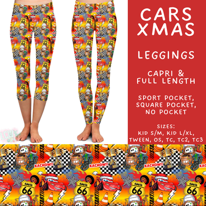 Batch #558 - Magical Character Christmas - Closes 7/20 - ETA mid/late Sept - Cars Xmas Full and Capri Length Leggings