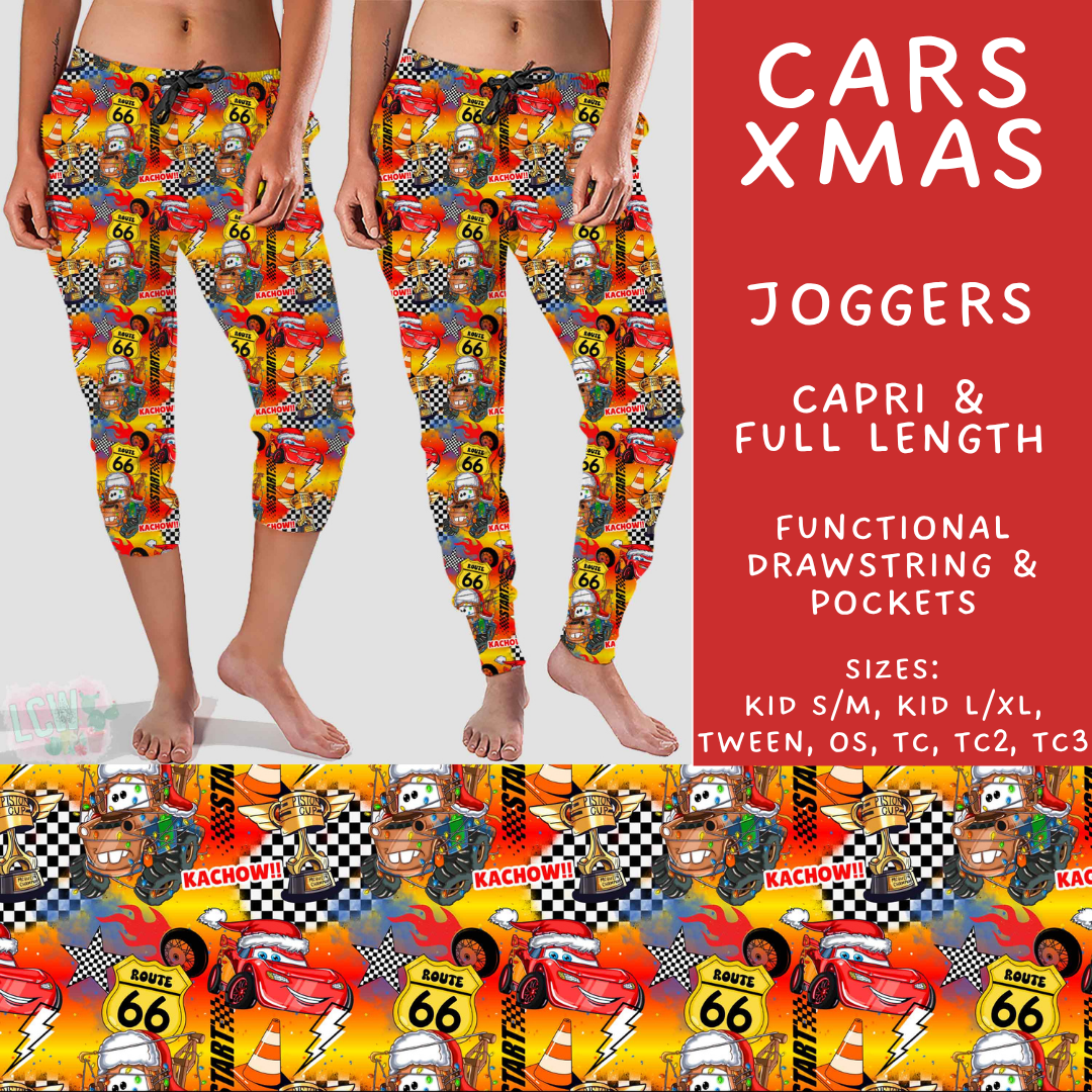 Batch #558 - Magical Character Christmas - Closes 7/20 - ETA mid/late Sept - Cars Xmas Full and Capri Length Joggers