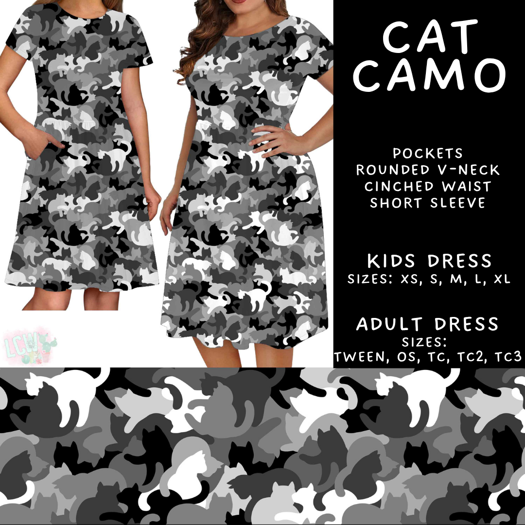 Batch #603 - September Request Run - Closes 10/26 - ETA mid/late Dec - Cat Camo Adult & Kids Dresses