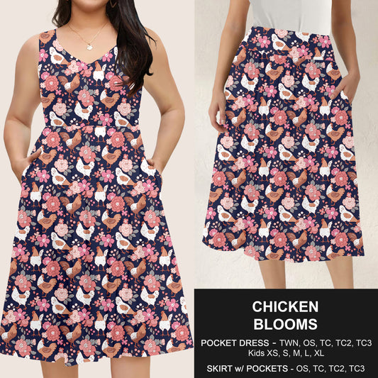 B285 - Preorder Chicken Blooms Dress/Skirt with Pockets (Closes 4/15. ETA: mid June)