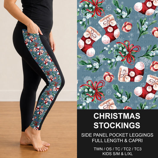 B315 - Preorder Christmas Stockings Side Panel Pocket Leggings (Closes 10/04. ETA: early Dec.)