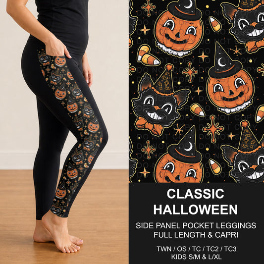 B307 - Preorder Classic Halloween Side Panel Pocket Leggings (Closes 8/02. ETA: early Oct.)