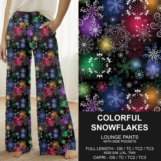B311 - Preorder Colorful Snowflakes Lounge Pants (Closes 9/06. ETA: mid Nov.)
