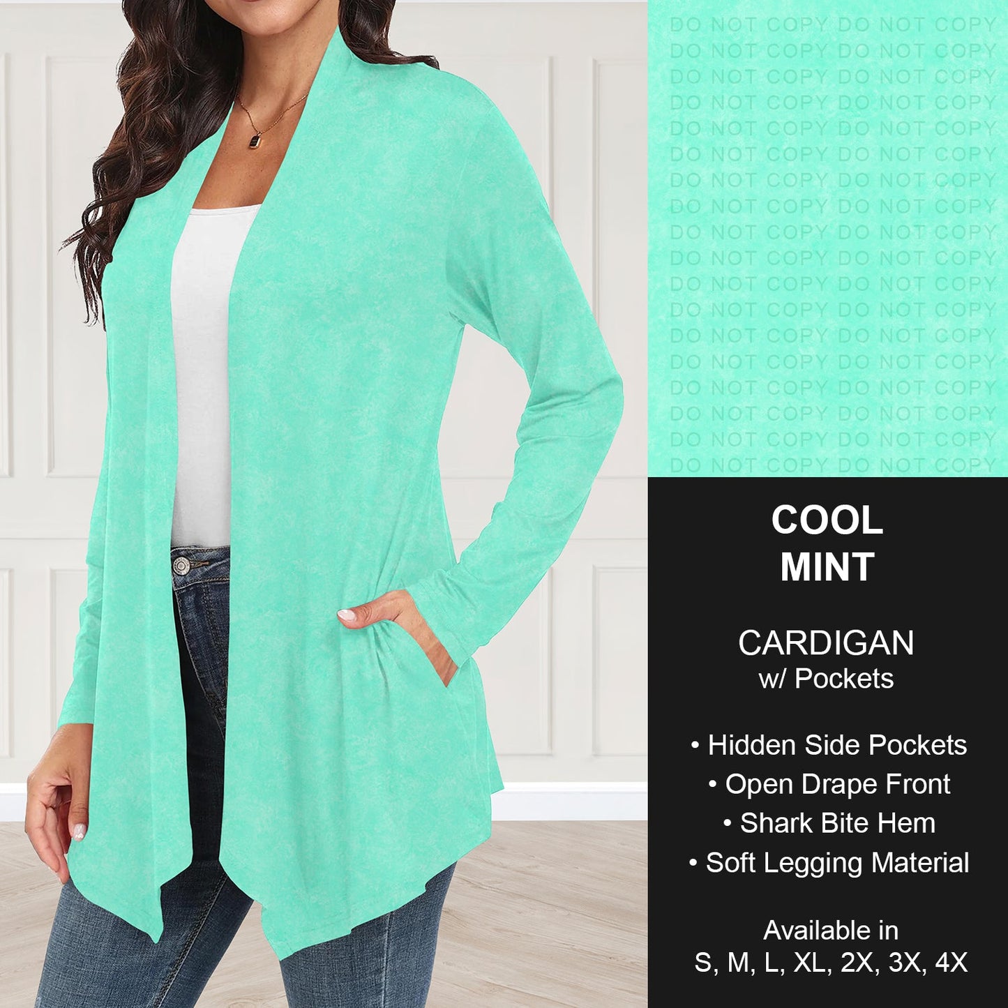 B280 - Preorder Cool Mint Cardigan w/ Pockets (Closes 3/22. ETA: late May)