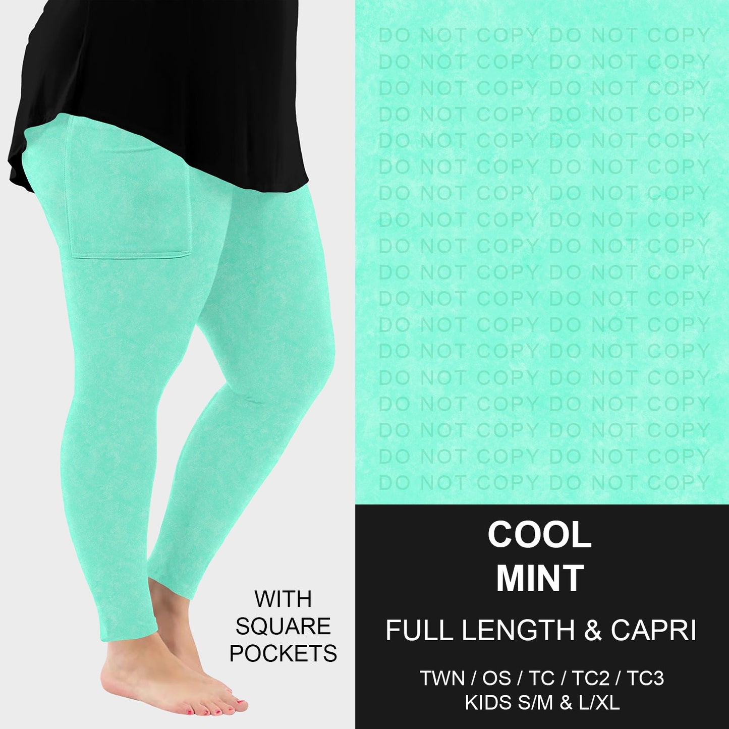 B280 - Preorder Cool Mint Leggings w/ Pockets (Closes 3/22. ETA: late May)