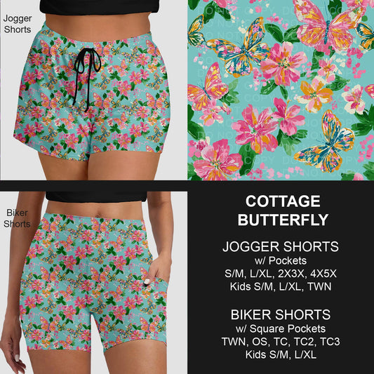 B281 - Preorder Cottage Butterfly Jogger/Biker Shorts (Closes 3/25. ETA: early June)