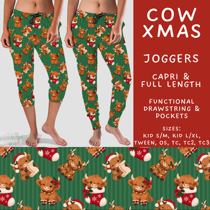 Batch #600 - Jingle all the Way 2 - Closes 10/19 - ETA early/mid Dec - Cow Xmas Full and Capri Length Joggers
