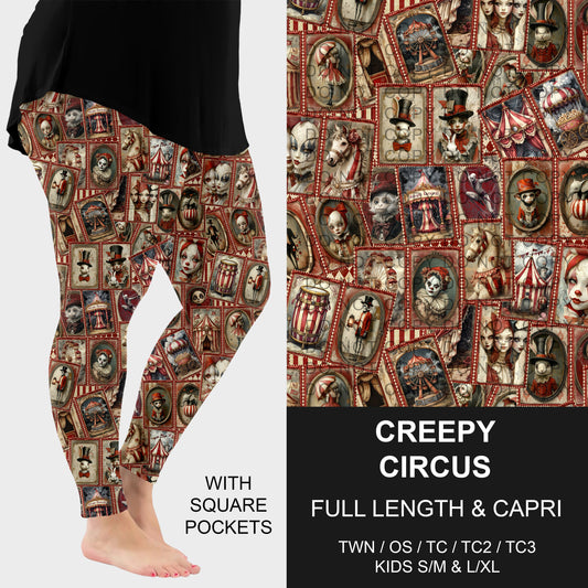 B276 - Preorder Creepy Circus Leggings w/ Pockets (Closes 3/01. ETA: early May)