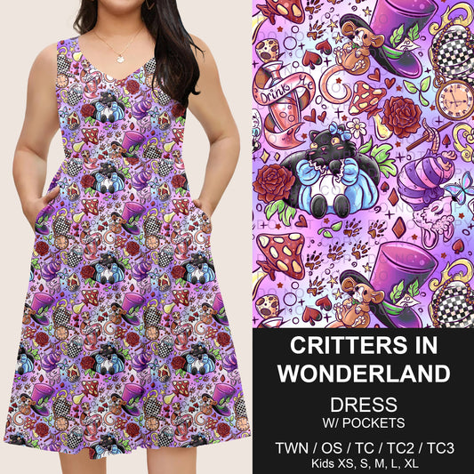 B275 - Preorder Critters in Wonderland Sleeveless Pocket Dress (Closes 2/25. ETA: early May)
