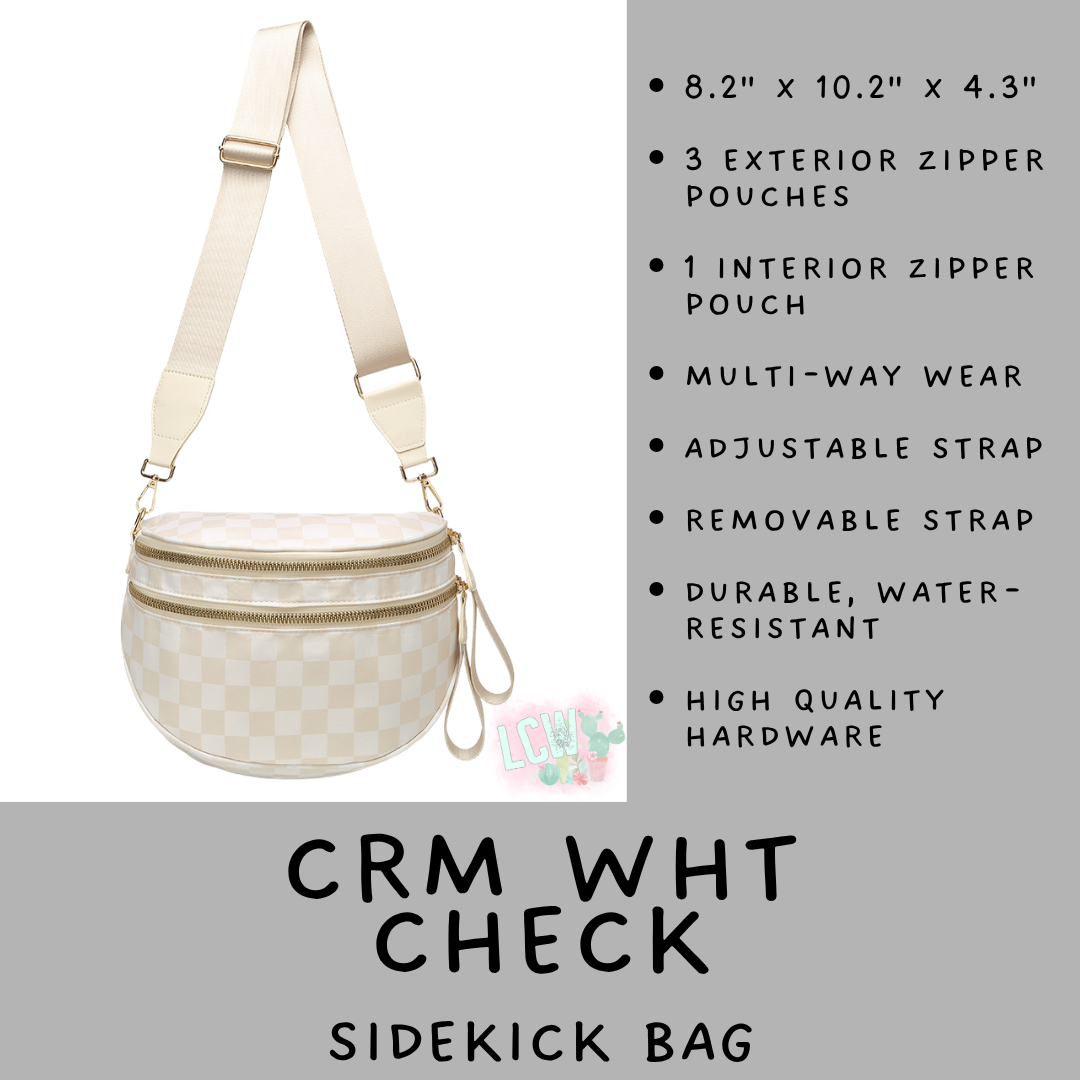 Batch #577 - Sidekick Bag - Closes 8/28 - ETA early/mid October - Crm Wht Check Sidekick Bag