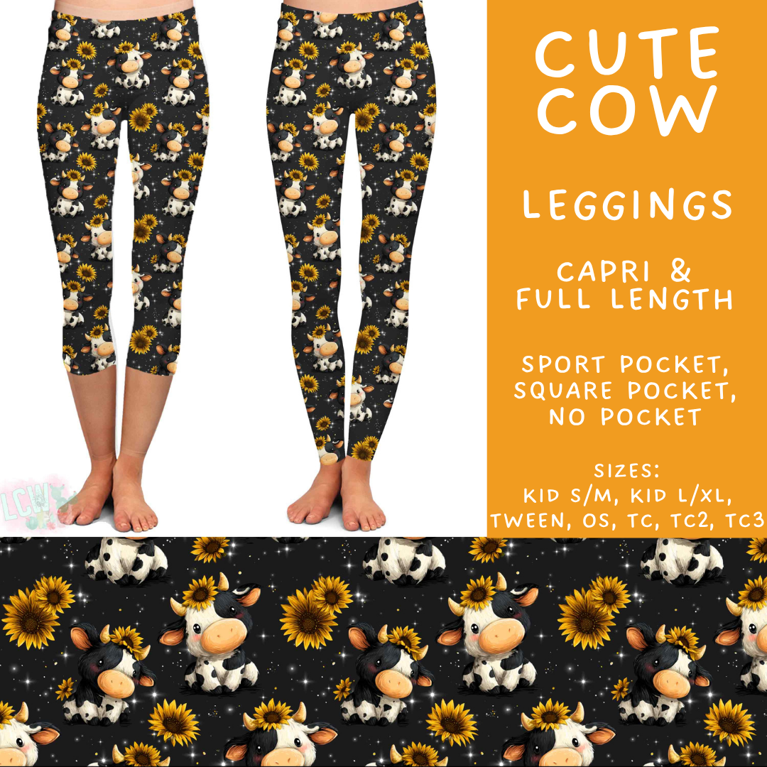 Batch #603 - September Request Run - Closes 10/26 - ETA mid/late Dec - Cute Cow Full and Capri Length Leggings