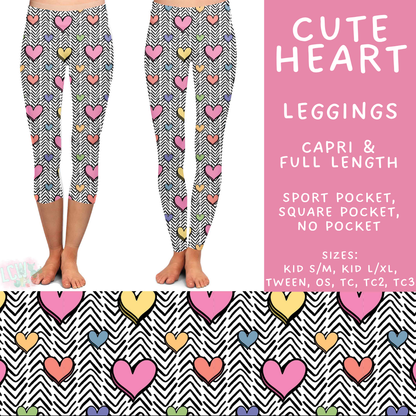 Batch #550 - Fun Run 24 - Closes 7/1 - ETA early Sept - Cute Heart Full and Capri Length Leggings