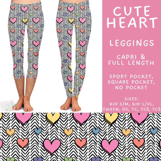 Batch #550 - Fun Run 24 - Closes 7/1 - ETA early Sept - Cute Heart Full and Capri Length Leggings