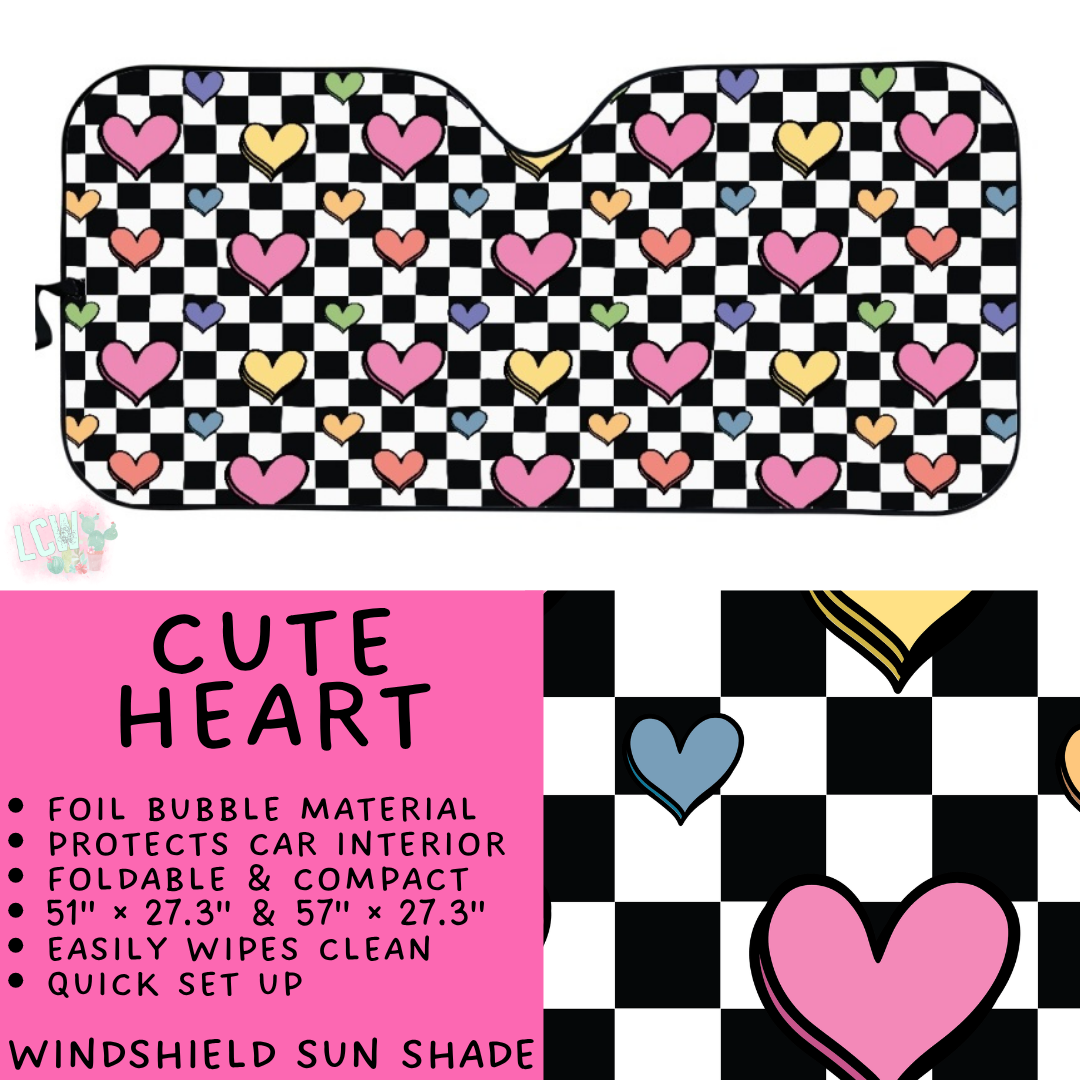 Batch #554 - Car Accessories 3 - Closes 7/10 - ETA early/mid Sept - Cute Heart Windshield Sun Shade