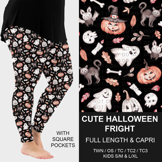 B307 - Preorder Cute Halloween Fright Leggings w/ Pockets (Closes 8/02. ETA: early Oct.)