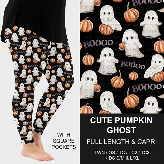 B299 - Preorder Cute Pumpkin Ghost Leggings w/ Pockets (Closes 7/12. ETA: mid Sept.)