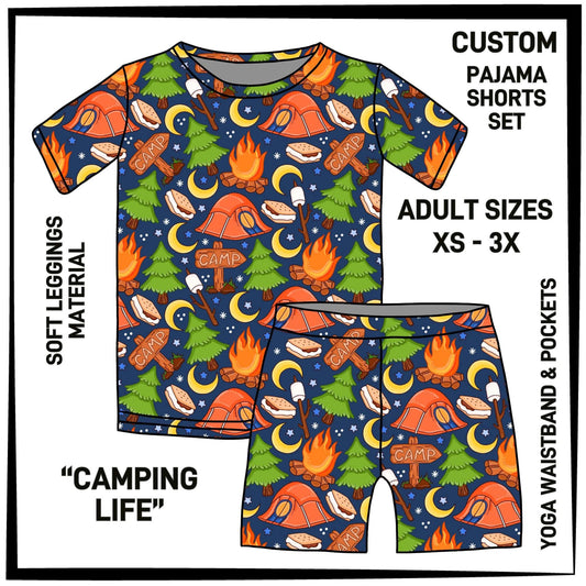 PS1S - Camping Life Pajamas Top & Shorts Set - Preorder Closing 7/1 ETA: Late Aug