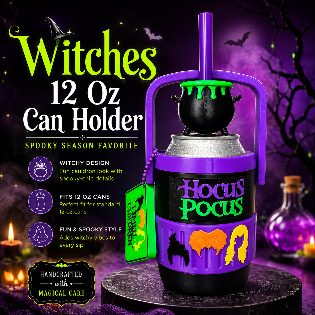 PUMPKIN SKELE -3D PRINTED 12 OZ CAN HOLDER