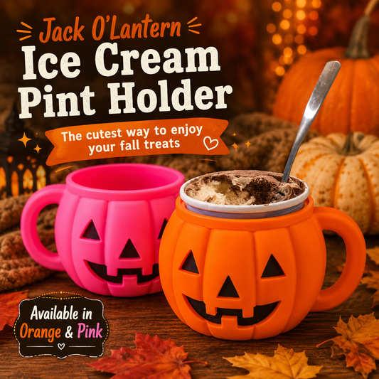 JACK-O-LANTERN ICE CREAM PINT HOLDER- 3D PRINTED