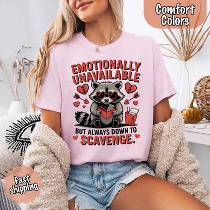 Comfort Colors Emotionally Unavailable Raccoon T-Shirts