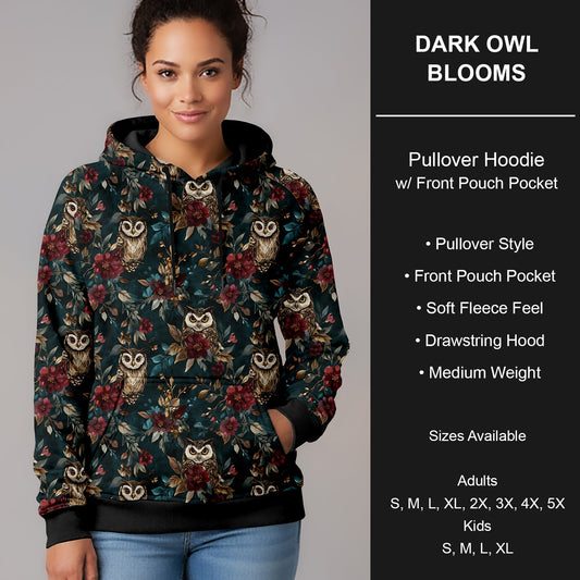 B266 - Preorder Dark Owl Blooms Pullover Hoodie (Closes 12/17. ETA late Feb.)