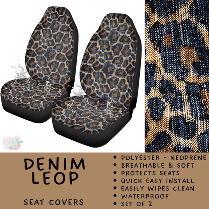 Batch #554 - Car Accessories 3 - Closes 7/10 - ETA early/mid Sept - Denim Leop Vehicle Seat Covers
