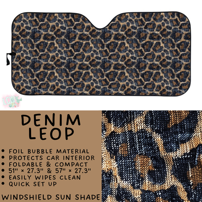 Batch #554 - Car Accessories 3 - Closes 7/10 - ETA early/mid Sept - Denim Leop Windshield Sun Shade