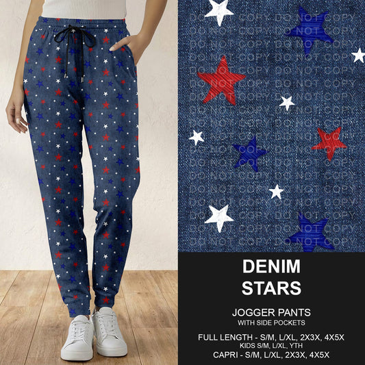 B284 - Preorder Denim Stars Joggers (Closes 4/12. ETA: early June)