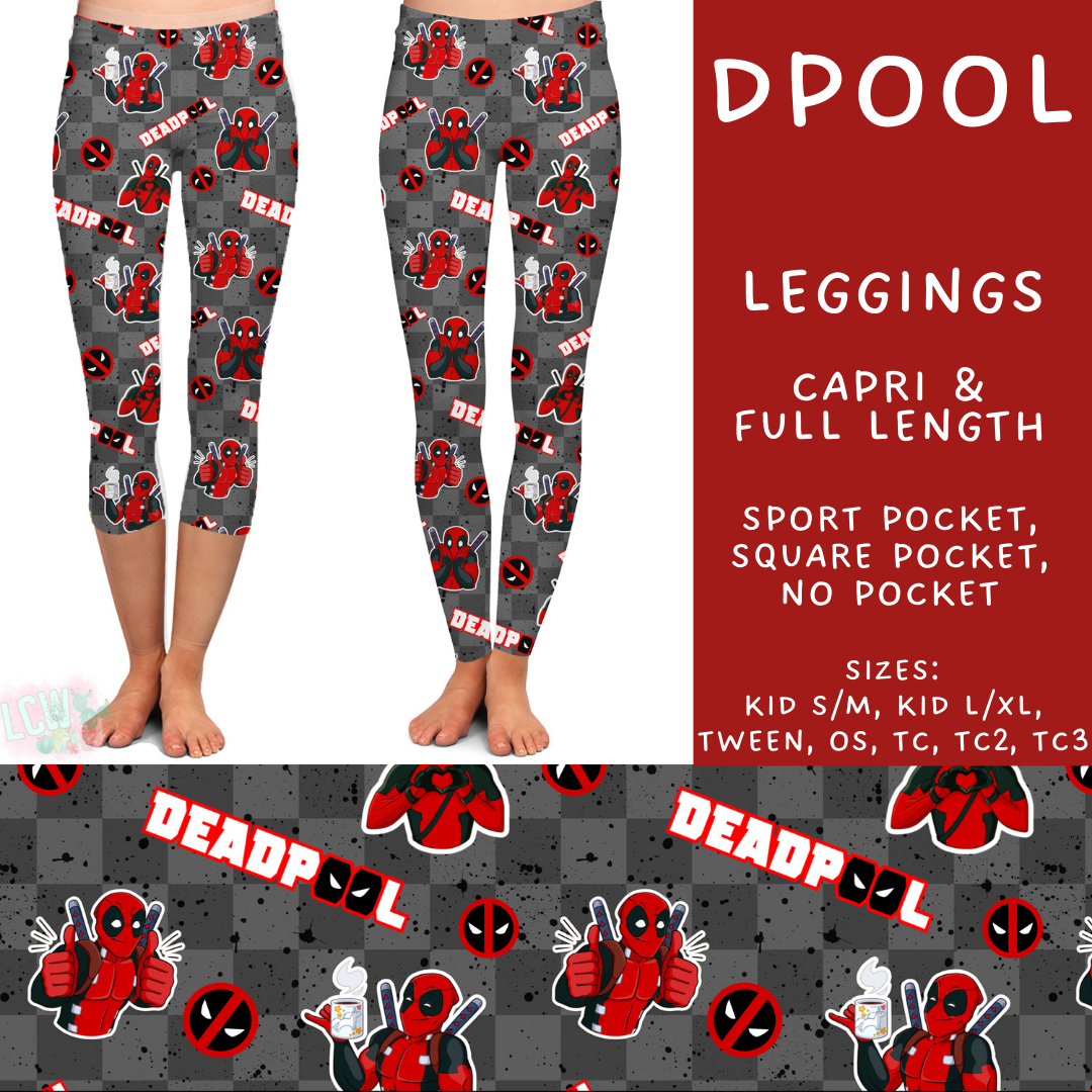 Batch #506 - Cool Characters 13 - Closes 3/20 - ETA late May - DPool Full and Capri Length Leggings