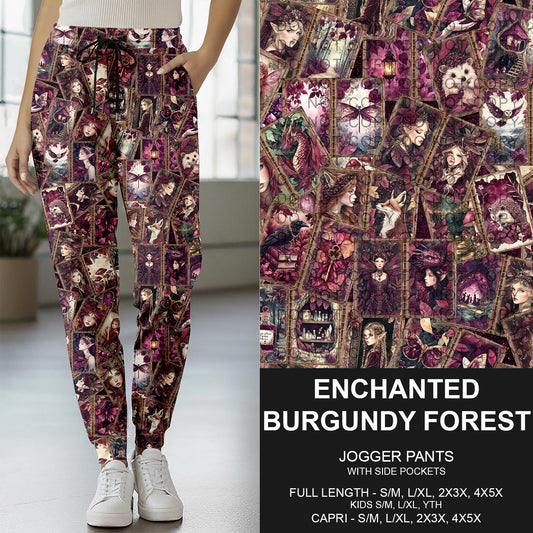 B276 - Preorder Enchanted Burgundy Forest Joggers (Closes 3/01. ETA: early May)