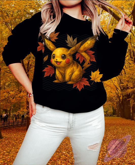 FALLING LEAVES-ELECTRIC FALL-CREWNECK SWEATSHIRT