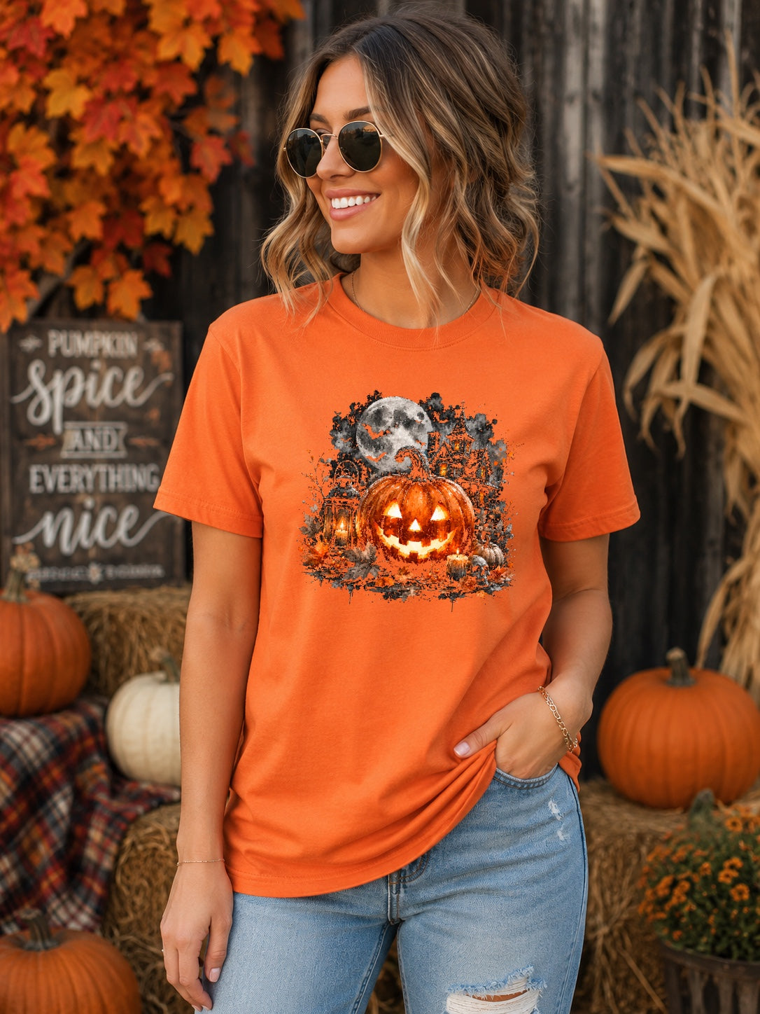 Spooky Jack O Lantern Tshirt