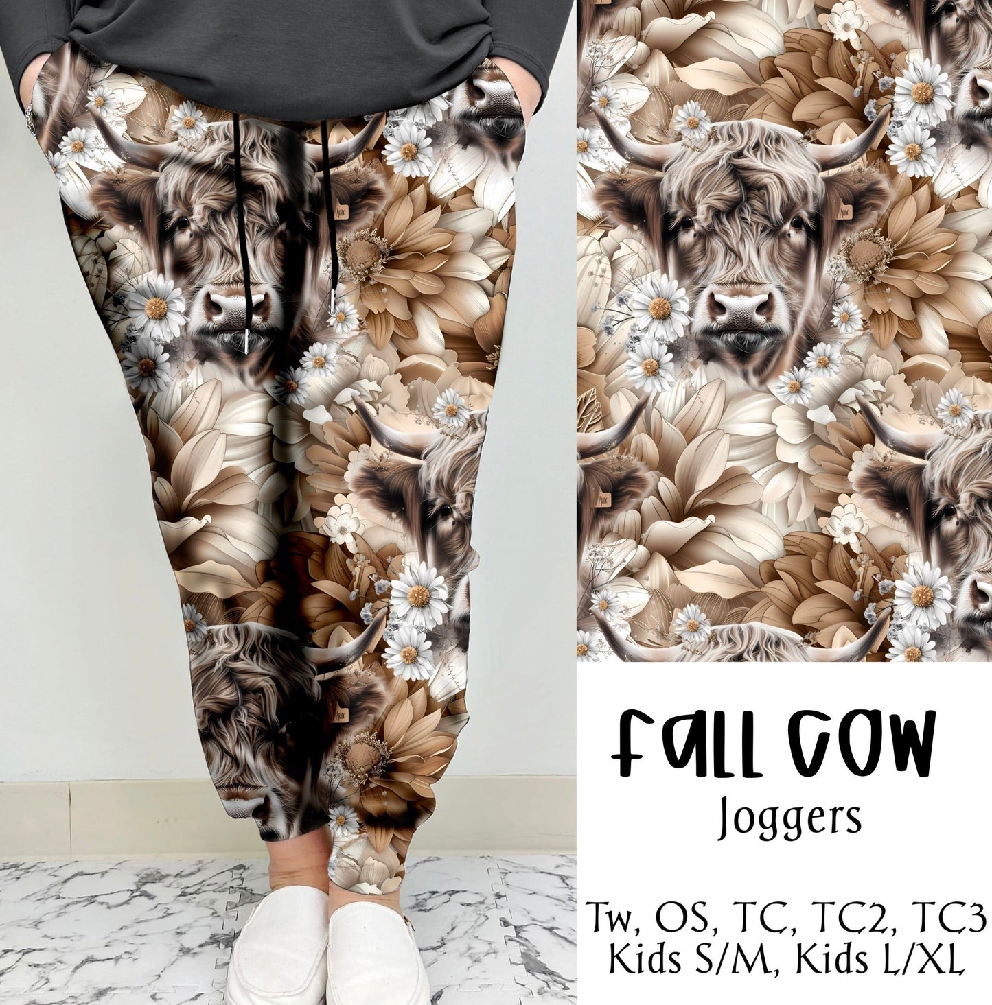 Fall Cow Leggings/Joggers | Run ends 6/30 | ETA 42 Days