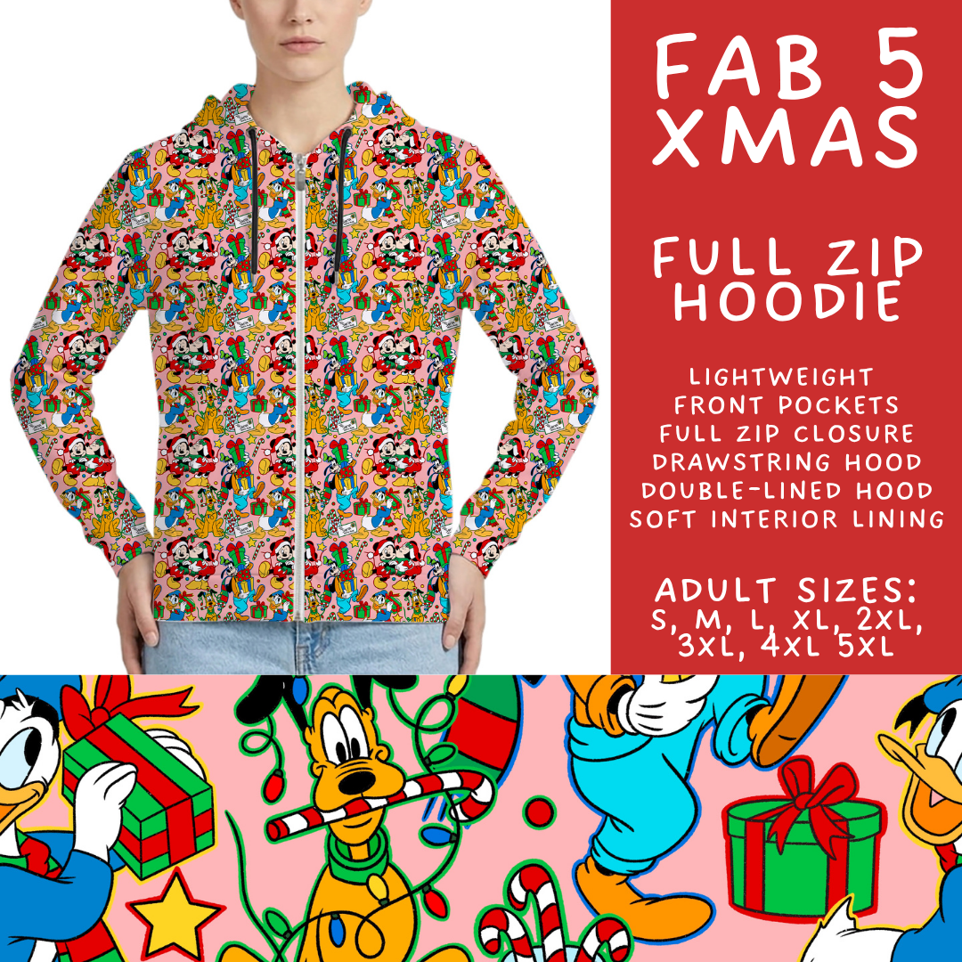 Batch #558 - Magical Character Christmas - Closes 7/20 - ETA mid/late Sept - Fab 5 Xmas Full Zip Hoodie