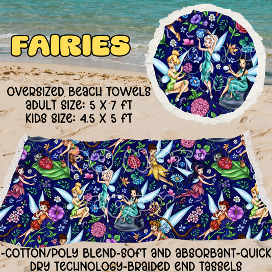 Pop Fairies-OVERSIZED BEACH TOWEL 6-PREORDER CLOSING 3/20