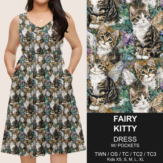 B275 - Preorder Fairy Kitty Sleeveless Pocket Dress (Closes 2/25. ETA: early May)